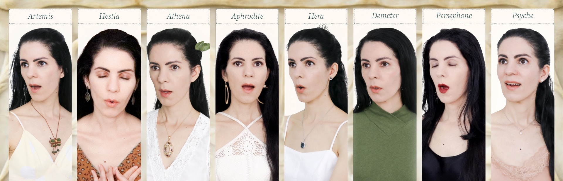 album one goddess by carla lima, featuring the ancient greek goddesses and their virtues. divine feminine.